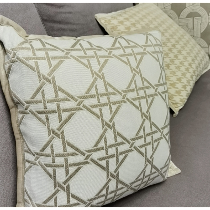 Diphylleia modern geometriájú párnahuzat H stílusú bézs csíkos Jacquard pamut vászon négyzet alakú párnahuzat kanapéhoz kanapéágyhoz
