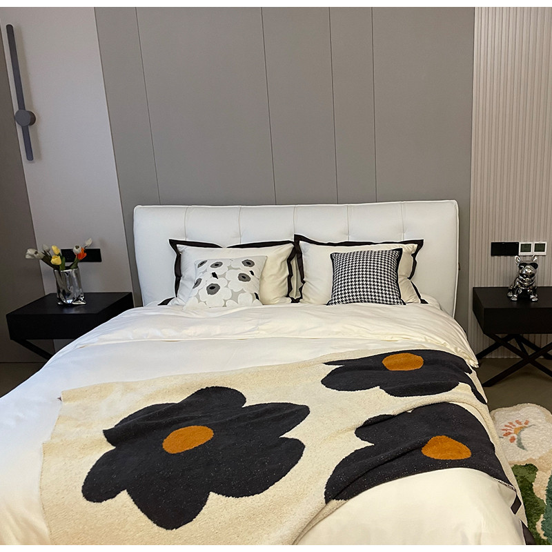 Diphylleia modern geometriájú párnahuzat H stílusú bézs csíkos Jacquard pamut vászon négyzet alakú párnahuzat kanapéhoz kanapéágyhoz
