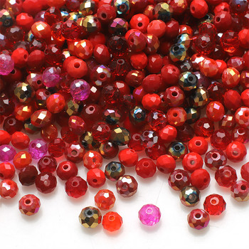 4/6/8mm Rondelle Faceted Glass Beads Loose Spacer Κρυστάλλινες στρογγυλές χάντρες για κοσμήματα κατασκευής DIY κολιέ αξεσουάρ βραχιολιών
