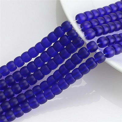 30db 8x10mm üveg matt lapos kerek gyöngyök hengeres laza gyöngyök ékszerkészítéshez barkácsolás karkötő nyaklánc ékszer kiegészítők
