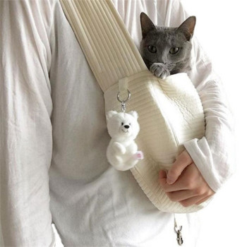 Simple Fashion Go Out Φορητή τσάντα καμβά με έναν ώμο για γάτες και σκύλους Σακίδιο πλάτης Διαγώνιο Πακέτο Προμήθειες κατοικίδιων για κατοικίδια γάτα