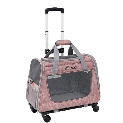Outing Portable Breathable Puppy Carrier Pull Rod Box Pet Trolley Case Cat Travel Transport Bag Cat Cage Handbag Dog Backpack
