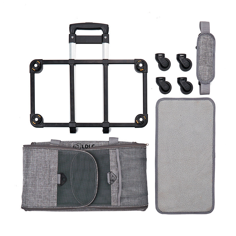 Išvykimo nešiojamas kvėpuojantis šuniuko nešioklis traukimo strypo dėžutė naminių gyvūnėlių vežimėlio dėklas katės Kelioninis transportavimo krepšys Katės narvas Rankinė šunų kuprinė