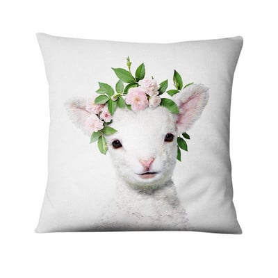 Lakásdekorációs párna Friss állatok virágban nyomtatott párna dekoratív párnák Almofada Decorativas para kanapé dobópárna