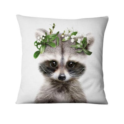 Lakásdekorációs párna Friss állatok virágban nyomtatott párna dekoratív párnák Almofada Decorativas para kanapé dobópárna