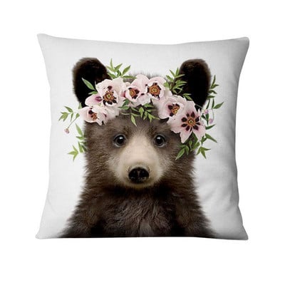 Lakásdekorációs párna Friss állatok virágban nyomtatott párna dekoratív párnák Almofada Decorativas para kanapé dobópárna