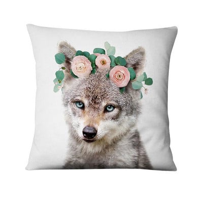 Lakásdekorációs párna Friss állatok virágban nyomtatott párna dekoratív párnák Almofada Decorativas para kanapé dobópárna