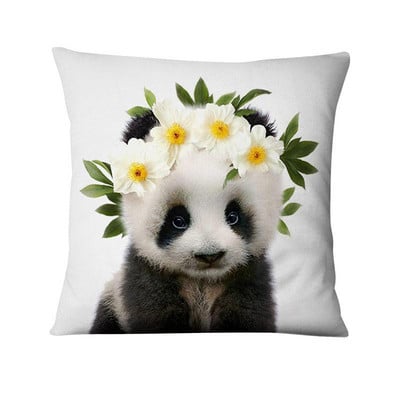 Lakásdekorációs párna Friss állatok virágban nyomtatott párna dekoratív párnák Almofada Decorativas para kanapé dobópárna