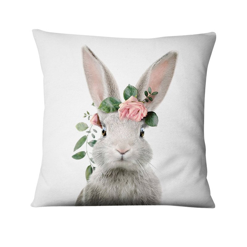 Lakásdekorációs párna Friss állatok virágban nyomtatott párna dekoratív párnák Almofada Decorativas para kanapé dobópárna