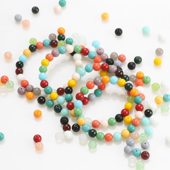 45 τμχ/Παρτίδα 8mm Βραχιόλια Beads Mutilcolor Glass Round Sapcer Beads For DIY Making Κοσμήματα Κολιέ Κεντήματα Χονδρική Χονδρική