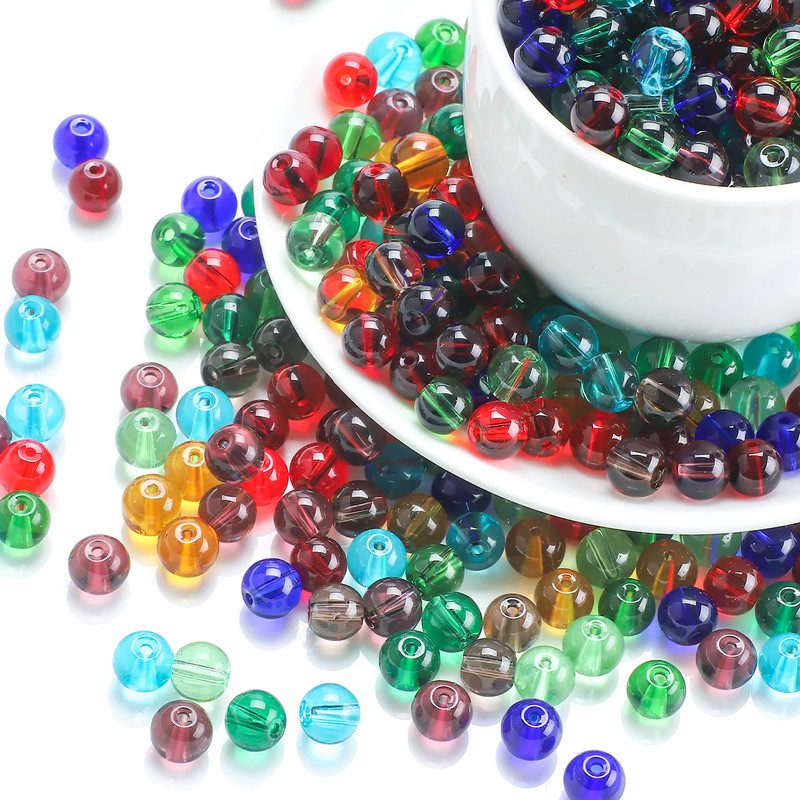 45Pcs/Lot 8mm Narukvice Perle Raznobojne Staklene Okrugle Sapcer Perle Za DIY Izradu Nakita Ogrlica Ručni rad Veleprodaja na veliko