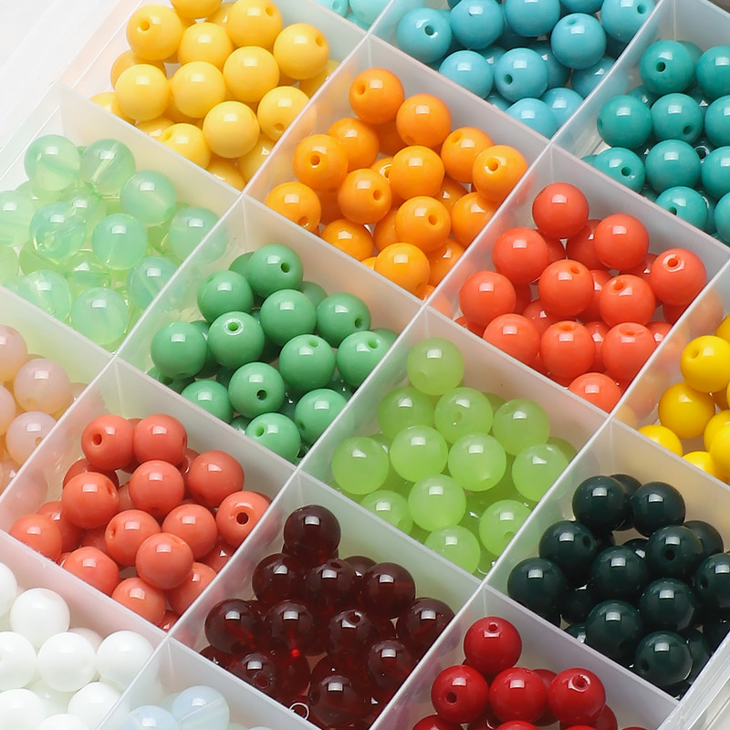 45Pcs/Lot 8mm Narukvice Perle Raznobojne Staklene Okrugle Sapcer Perle Za DIY Izradu Nakita Ogrlica Ručni rad Veleprodaja na veliko