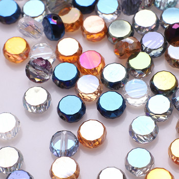 70Pcs/Παρτίδα 8mm με όψη γυάλινες στρογγυλές χάντρες Flatback Crafts Υλικό Jewelry DIY Making Crystal Accessories Needlework Χονδρική