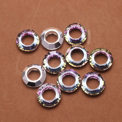 10 vnt Angelo žiedo krištolo tarpiklio karoliukas 20 mm didelės skylės stikliniai apvalūs karoliukai papuošalams gaminti pakabinami auskarai, karolių priedai