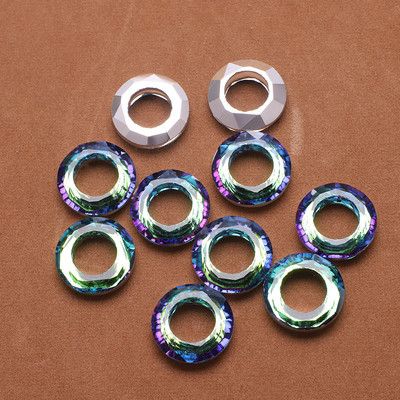 10 vnt Angelo žiedo krištolo tarpiklio karoliukas 20 mm didelės skylės stikliniai apvalūs karoliukai papuošalams gaminti pakabinami auskarai, karolių priedai