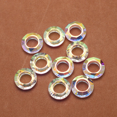 10 vnt Angelo žiedo krištolo tarpiklio karoliukas 20 mm didelės skylės stikliniai apvalūs karoliukai papuošalams gaminti pakabinami auskarai, karolių priedai