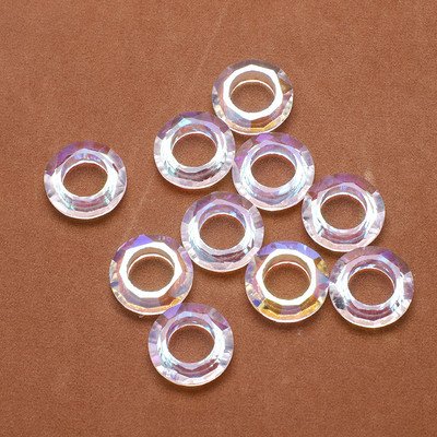 10 vnt Angelo žiedo krištolo tarpiklio karoliukas 20 mm didelės skylės stikliniai apvalūs karoliukai papuošalams gaminti pakabinami auskarai, karolių priedai