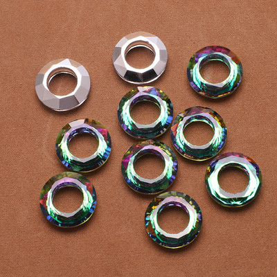 10 vnt Angelo žiedo krištolo tarpiklio karoliukas 20 mm didelės skylės stikliniai apvalūs karoliukai papuošalams gaminti pakabinami auskarai, karolių priedai