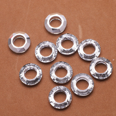 10 vnt Angelo žiedo krištolo tarpiklio karoliukas 20 mm didelės skylės stikliniai apvalūs karoliukai papuošalams gaminti pakabinami auskarai, karolių priedai