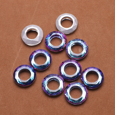 10 vnt Angelo žiedo krištolo tarpiklio karoliukas 20 mm didelės skylės stikliniai apvalūs karoliukai papuošalams gaminti pakabinami auskarai, karolių priedai