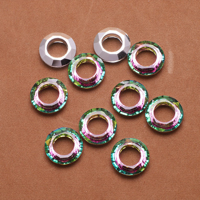 10 vnt Angelo žiedo krištolo tarpiklio karoliukas 20 mm didelės skylės stikliniai apvalūs karoliukai papuošalams gaminti pakabinami auskarai, karolių priedai