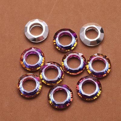 10 vnt Angelo žiedo krištolo tarpiklio karoliukas 20 mm didelės skylės stikliniai apvalūs karoliukai papuošalams gaminti pakabinami auskarai, karolių priedai