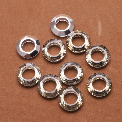 10 vnt Angelo žiedo krištolo tarpiklio karoliukas 20 mm didelės skylės stikliniai apvalūs karoliukai papuošalams gaminti pakabinami auskarai, karolių priedai