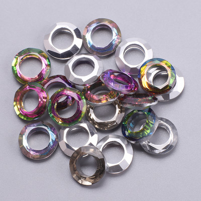 10 vnt Angelo žiedo krištolo tarpiklio karoliukas 20 mm didelės skylės stikliniai apvalūs karoliukai papuošalams gaminti pakabinami auskarai, karolių priedai