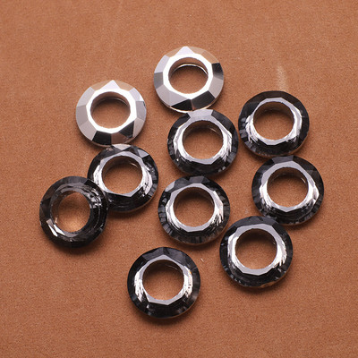 10 vnt Angelo žiedo krištolo tarpiklio karoliukas 20 mm didelės skylės stikliniai apvalūs karoliukai papuošalams gaminti pakabinami auskarai, karolių priedai