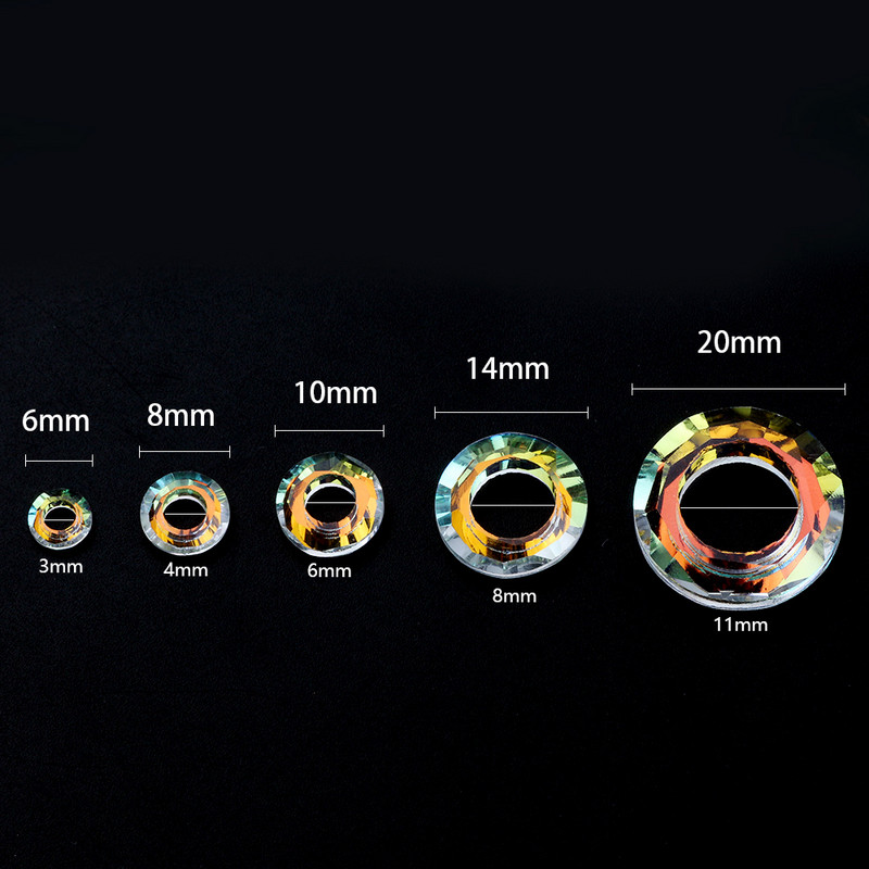 10 vnt Angelo žiedo krištolo tarpiklio karoliukas 20 mm didelės skylės stikliniai apvalūs karoliukai papuošalams gaminti pakabinami auskarai, karolių priedai