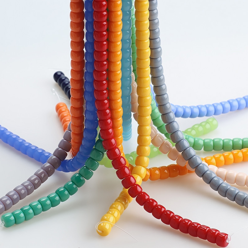 60 τμχ/Παρτίδα 6x8 χιλιοστά Κρυστάλλινες χάντρες από γυαλί κυλινδρικό χαλαρό διαχωριστικό με χάντρες για προμήθειες κατασκευής κοσμημάτων Βραχιόλι κολιέ Charms