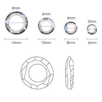 Big Hole Bead Spacer 8/10/14mm Angel Ring Glass Στρογγυλές χάντρες For Charms Κρύσταλλα Κοσμήματα DIY Making Earing Needlework αξεσουάρ