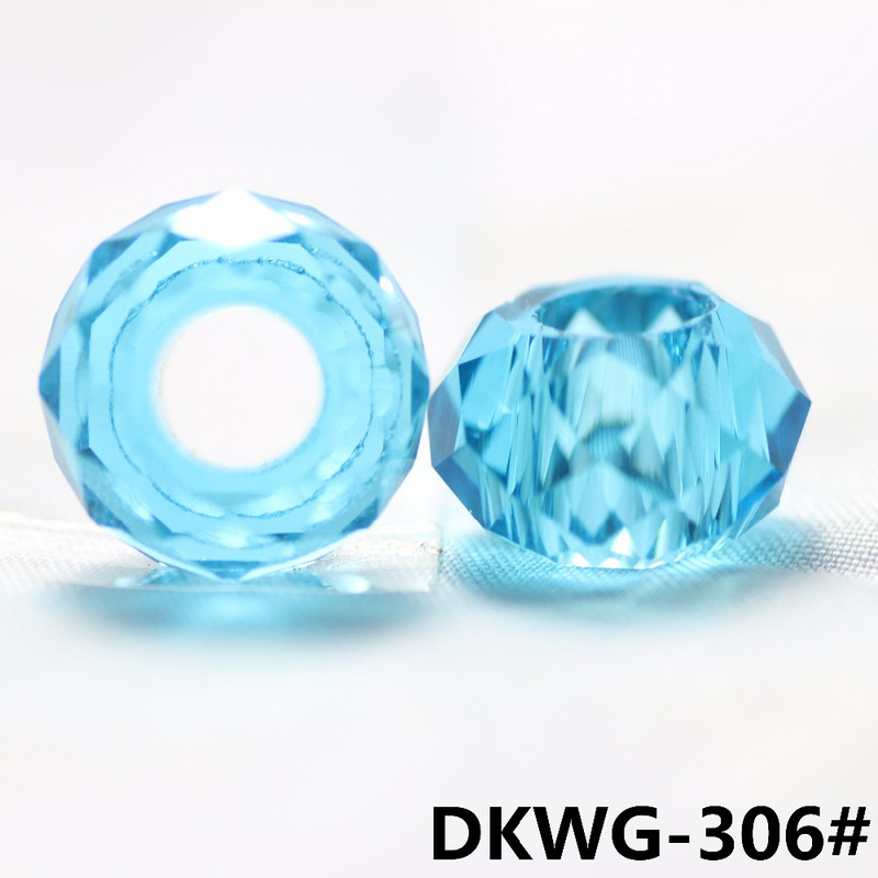 ZHUBI üveg távtartó, kerek 8*14 mm-es kristály Rondelle nagy lyukú gyöngyökkel, barkácsolás, ékszerek nagykereskedelme, anyagok készítése karkötő
