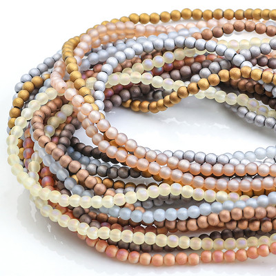 1400 kom Staklene matirane perle s rupom od 2 mm, svijetla kugla, fasetirani odstojnik, labave perle, kristali za dodatke za rukotvorine, veleprodaja