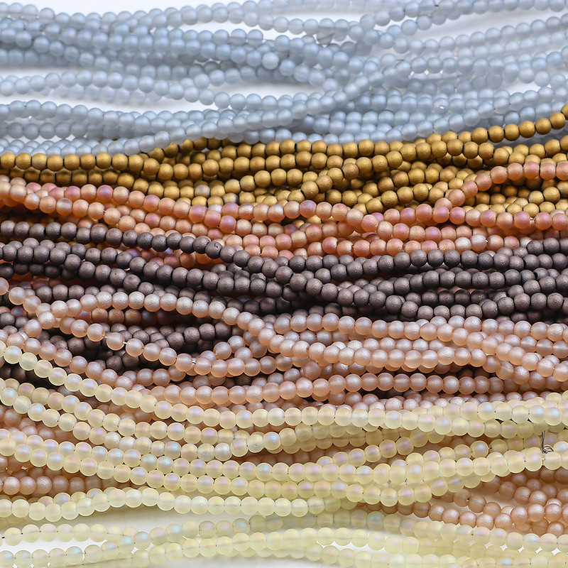 1400 kom Staklene matirane perle s rupom od 2 mm, svijetla kugla, fasetirani odstojnik, labave perle, kristali za dodatke za rukotvorine, veleprodaja