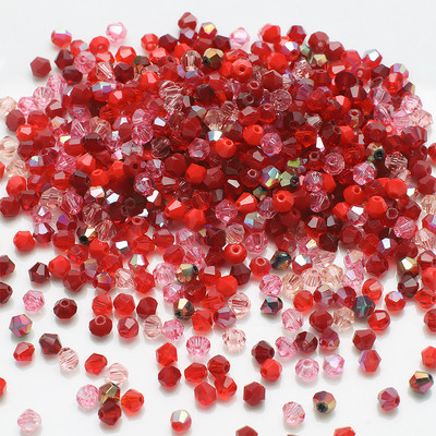 200 db/tétel 4MM többszínű csiszolt üveg bikon alakú gyöngyök kristály laza gyöngy ékszerkészítéshez barkács karkötő nyaklánc fülbevaló