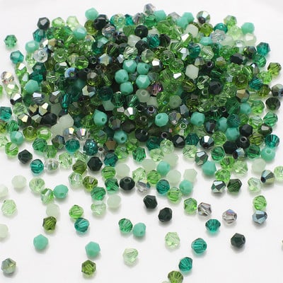 200 db/tétel 4MM többszínű csiszolt üveg bikon alakú gyöngyök kristály laza gyöngy ékszerkészítéshez barkács karkötő nyaklánc fülbevaló