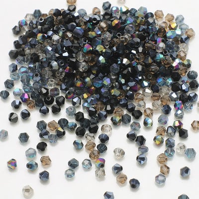 200 db/tétel 4MM többszínű csiszolt üveg bikon alakú gyöngyök kristály laza gyöngy ékszerkészítéshez barkács karkötő nyaklánc fülbevaló