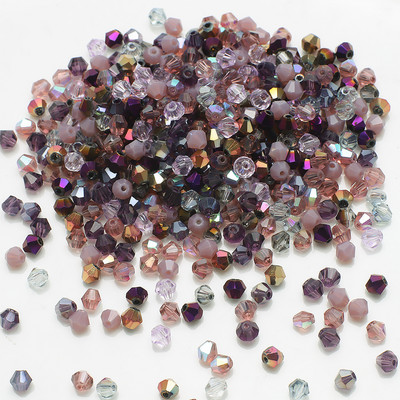 200 db/tétel 4MM többszínű csiszolt üveg bikon alakú gyöngyök kristály laza gyöngy ékszerkészítéshez barkács karkötő nyaklánc fülbevaló