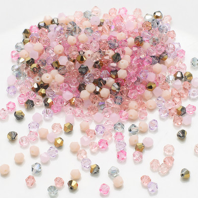 200 db/tétel 4MM többszínű csiszolt üveg bikon alakú gyöngyök kristály laza gyöngy ékszerkészítéshez barkács karkötő nyaklánc fülbevaló