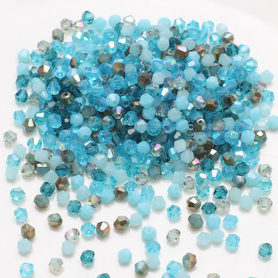 200 db/tétel 4MM többszínű csiszolt üveg bikon alakú gyöngyök kristály laza gyöngy ékszerkészítéshez barkács karkötő nyaklánc fülbevaló