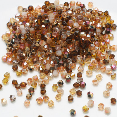 200 db/tétel 4MM többszínű csiszolt üveg bikon alakú gyöngyök kristály laza gyöngy ékszerkészítéshez barkács karkötő nyaklánc fülbevaló