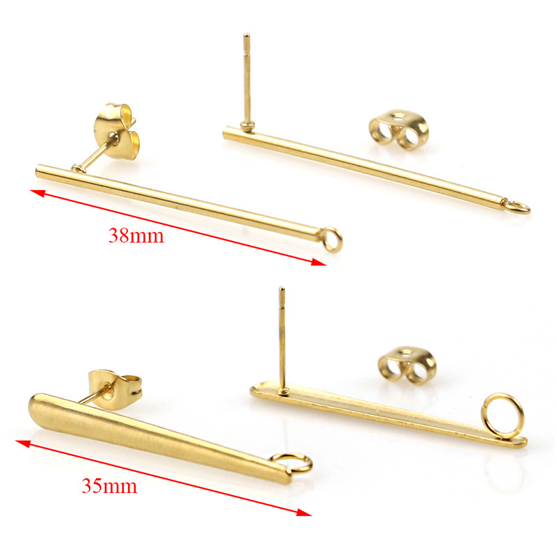 Aiovlo 10 τμχ/παρτίδα Ανοξείδωτο ατσάλι Fashion Long Earrings Pendant Connector for DIY Earrings Jewelry Making Supplies ευρήματα