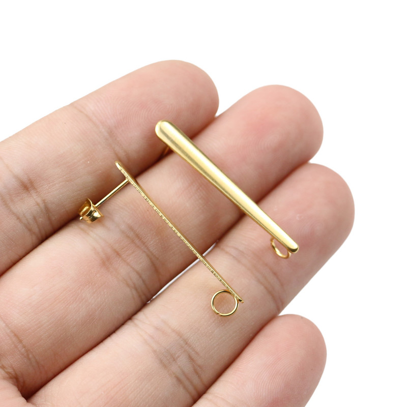 Aiovlo 10 τμχ/παρτίδα Ανοξείδωτο ατσάλι Fashion Long Earrings Pendant Connector for DIY Earrings Jewelry Making Supplies ευρήματα