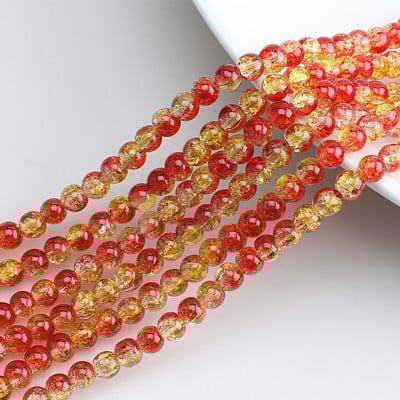 120 τμχ 6 χιλιοστά Φυσικό χιόνι ραγισμένο κρύσταλλο χάντρες Loose Round Spacer Χάντρες χαλαζία Χονδρική πώληση για κοσμήματα που κατασκευάζουν γυναίκες αξεσουάρ Diy