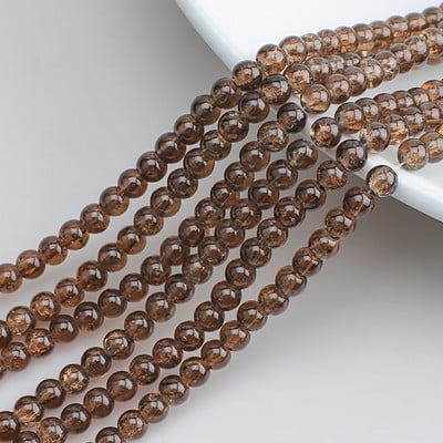 120 τμχ 6 χιλιοστά Φυσικό χιόνι ραγισμένο κρύσταλλο χάντρες Loose Round Spacer Χάντρες χαλαζία Χονδρική πώληση για κοσμήματα που κατασκευάζουν γυναίκες αξεσουάρ Diy