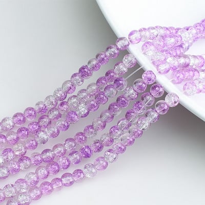 120 τμχ 6 χιλιοστά Φυσικό χιόνι ραγισμένο κρύσταλλο χάντρες Loose Round Spacer Χάντρες χαλαζία Χονδρική πώληση για κοσμήματα που κατασκευάζουν γυναίκες αξεσουάρ Diy