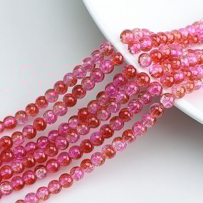 120 τμχ 6 χιλιοστά Φυσικό χιόνι ραγισμένο κρύσταλλο χάντρες Loose Round Spacer Χάντρες χαλαζία Χονδρική πώληση για κοσμήματα που κατασκευάζουν γυναίκες αξεσουάρ Diy