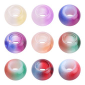 20 komada staklenih okruglih perli s velikom rupom, dvobojne perle s velikom rupom od 10x14 mm, kristalni odstojnik za DIY izradu narukvica, ručno izrađen nakit