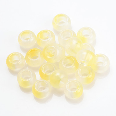 20 komada staklenih okruglih perli s velikom rupom, dvobojne perle s velikom rupom od 10x14 mm, kristalni odstojnik za DIY izradu narukvica, ručno izrađen nakit